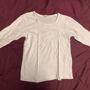 Plain White 3/4th Sleeve T-shirt