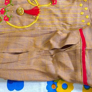 Cotton Blend Straight Kurta