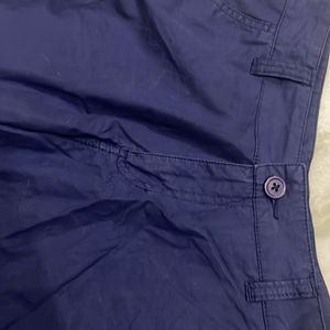 Pantaloons Blue Cotton Shorts