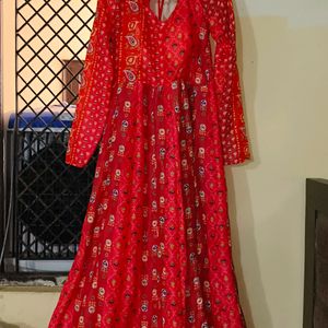 An Anarkali Kurta Attached With A Dupatta