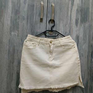 White Denim Skirt