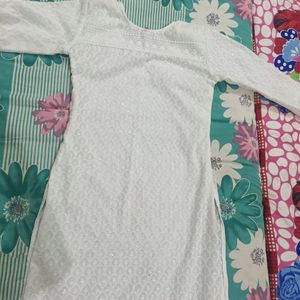 White Kurta With Blue Jeans