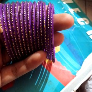 Set Of 24 Purple Colour Bangles