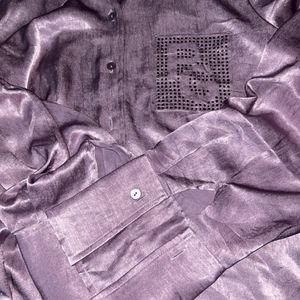 Lavender Satin Smart Shirt + FREE PRODUCT