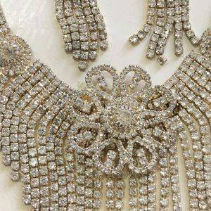 White Stones Studded Diamond Imitation Jewellery