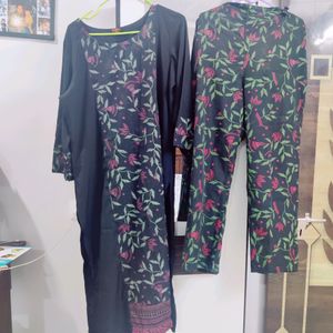 Black Two Piece Kurtha Set Read Before Buy