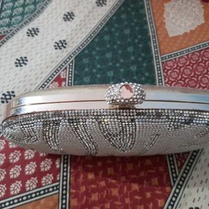 silver bridal clutch