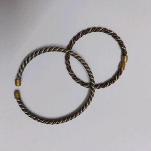 Two Adjustable Bangle Bracelets