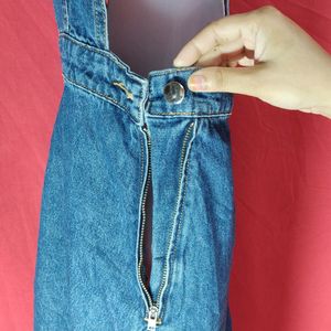 Denim dungaree dress H&M