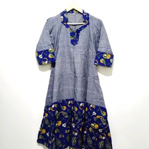 Grey&blue Anarkali Kurta