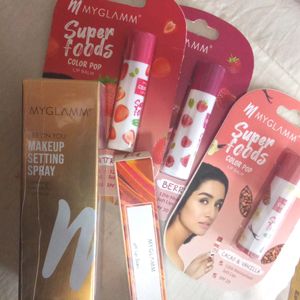 5 Combo Lip Balms And Settingsprays