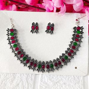 Multicolor Oxidized Choker Set