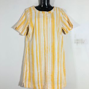 Yellow&White Strips Printed Dress (Women’s)