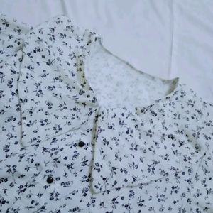 White Aesthetic Floral Shirt