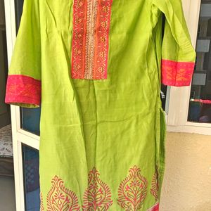 Green Colour By Pantaloons Kurta Set