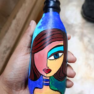 Abstract Art On Glass Bottle