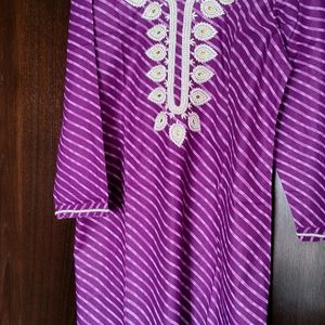 Hand Embroidered Straight Cut Long Kurta