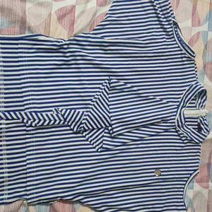 Stripped Blue And White Top