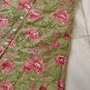 Summer Cotton Kurta With Beautiful Flowers