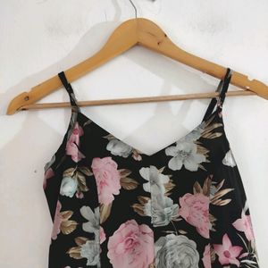 Black Floral Printed Dress ( Women)