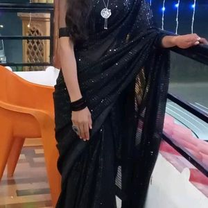 Women Beautiful Black Saree