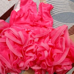 Beautiful Ruffle Frock With Matching Bellies