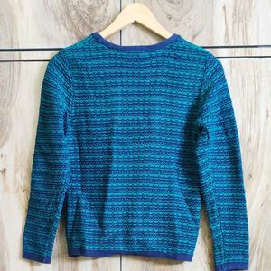 Blue Design Cardigan Size-32