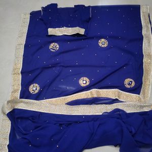 beautiful blue saree