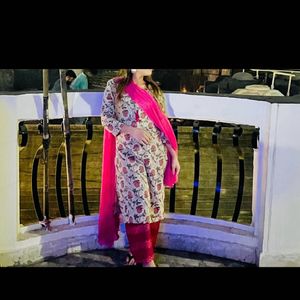 Pink Mustard Combination Kurta