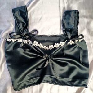 Handcrafted Satin Bow Top