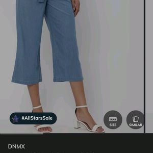 DNMXDenim Mid-Rise Culottes with Belt