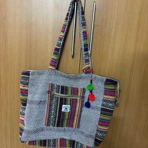 Boho style large handbag with Zip