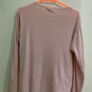 Cute pink full t shirt with rhinestones