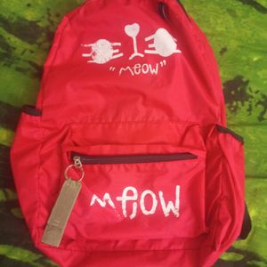 Red Backpack College Bag