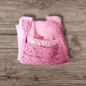 Pink Stylish Party Crop Top - Size (S-M)