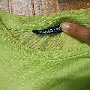 Gathered Fitted Lime Green Top