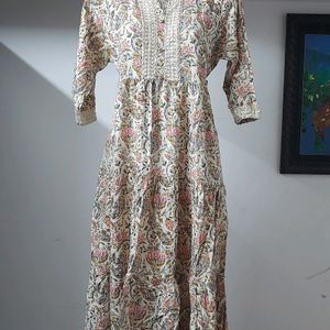 White Floral Kurta