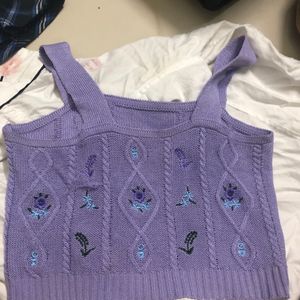 Crochet Knit Lavender Urbanic Top * New*