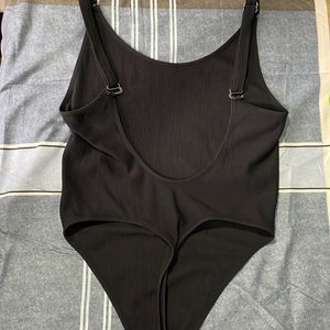 Black Backless Bodysuit