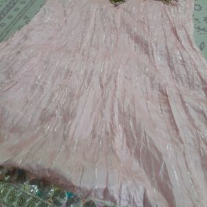 Baby Pink Anarkali With Stone Work