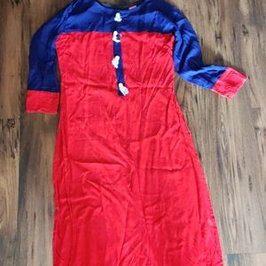 Blue and Red Kurthi