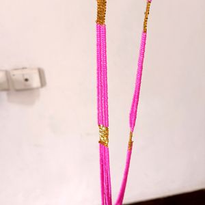 Pink N Golden Pote Mala