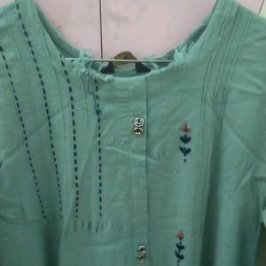 Stretchable Green Kurta Daily Use In Length 40