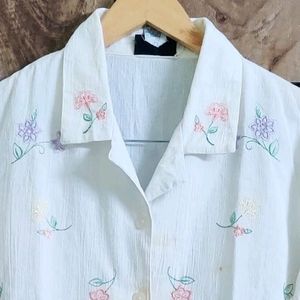 Offwhite Embroidey Work Shirt Size-40