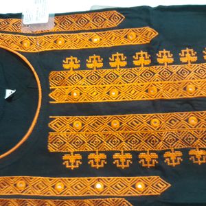 Black Embroidered Kurta