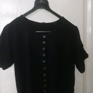 Black Button Top