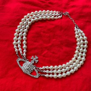 Vivienne Westwood Rhinestone Pearl Choker Necklace