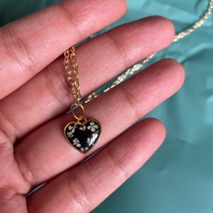 Floral Heart Resin Pendant