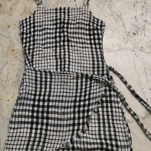 Zebra Coded Tie Up  Dress