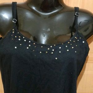 Black Stensil Party Look Camisole/ Slip.